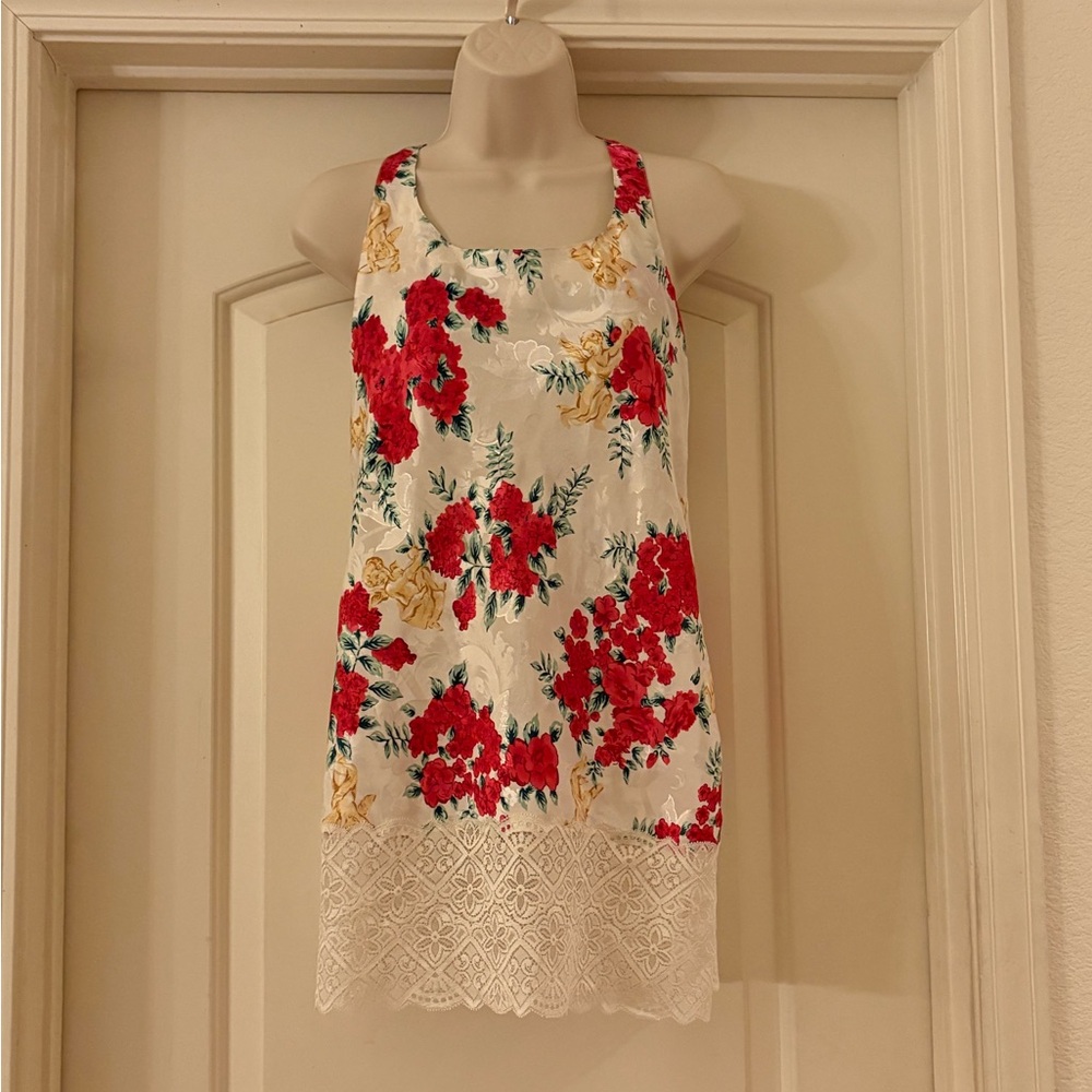 Victoria’s Secret Gold Label Vintage Floral & Cherub Angel Lace‎ Slip Dress